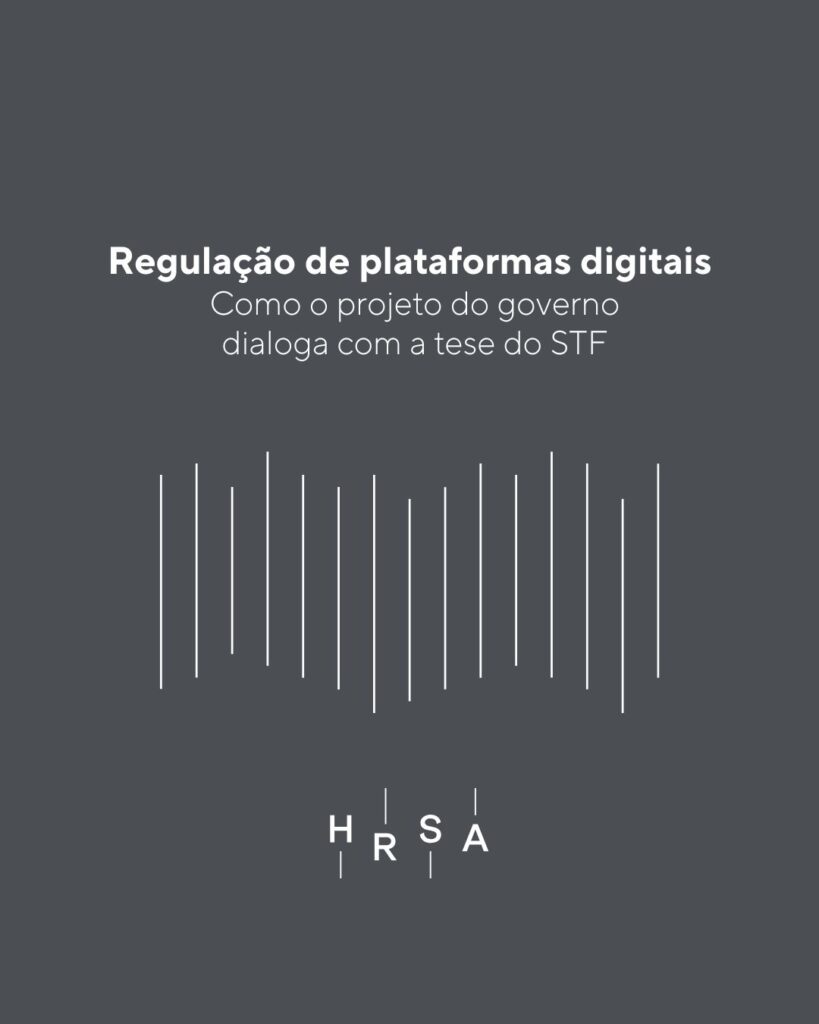 Ilustração de rede social com nós conectados representando regulação de plataformas